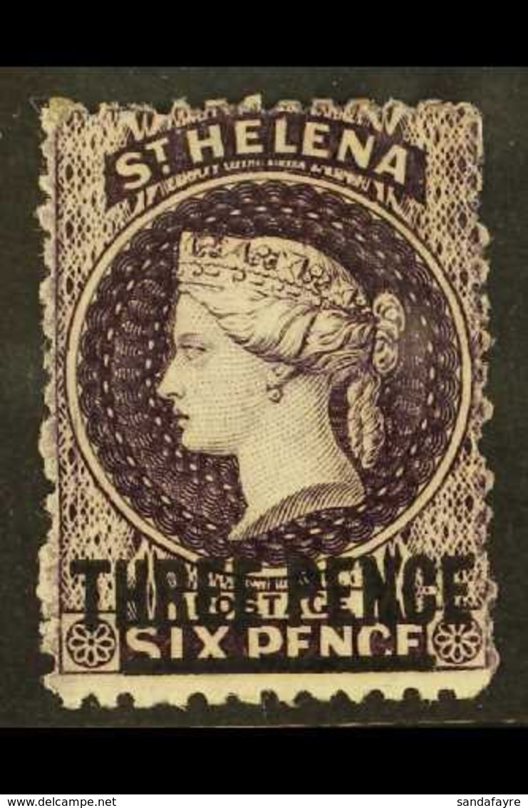 1864-80 3d Deep Dull Purple With Type B Surcharge, Perf 12½, SG 11, Very Fine Mint. For More Images, Please Visit Http:/ - St. Helena