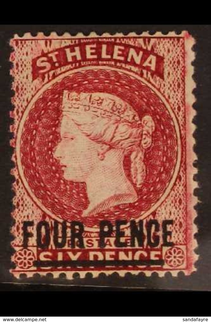 1864-80 4d Carmine (Type B), Perf 14 X 14½, SG 24, Fine Mint. For More Images, Please Visit Http://www.sandafayre.com/it - Sint-Helena