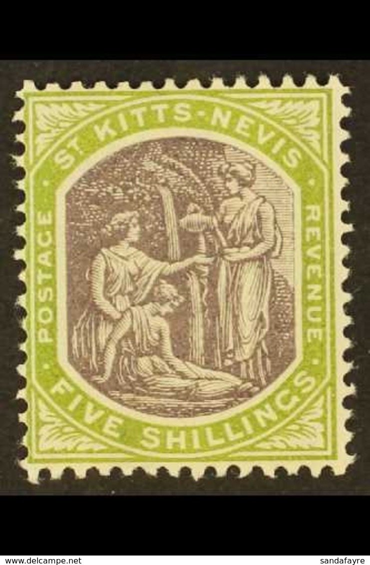 1903 5s Dull Purple And Sage Green, SG 10, Superb Never Hinged Mint. For More Images, Please Visit Http://www.sandafayre - St.Kitts E Nevis ( 1983-...)
