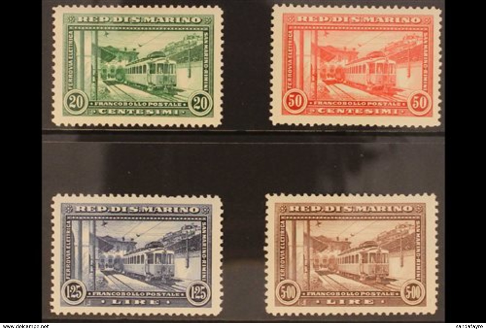 1932 San Marino-Rimini Electric Railway Complete Set, Sassone S. 30, Very Fine Mint. (4 Stamps) For More Images, Please  - Autres & Non Classés