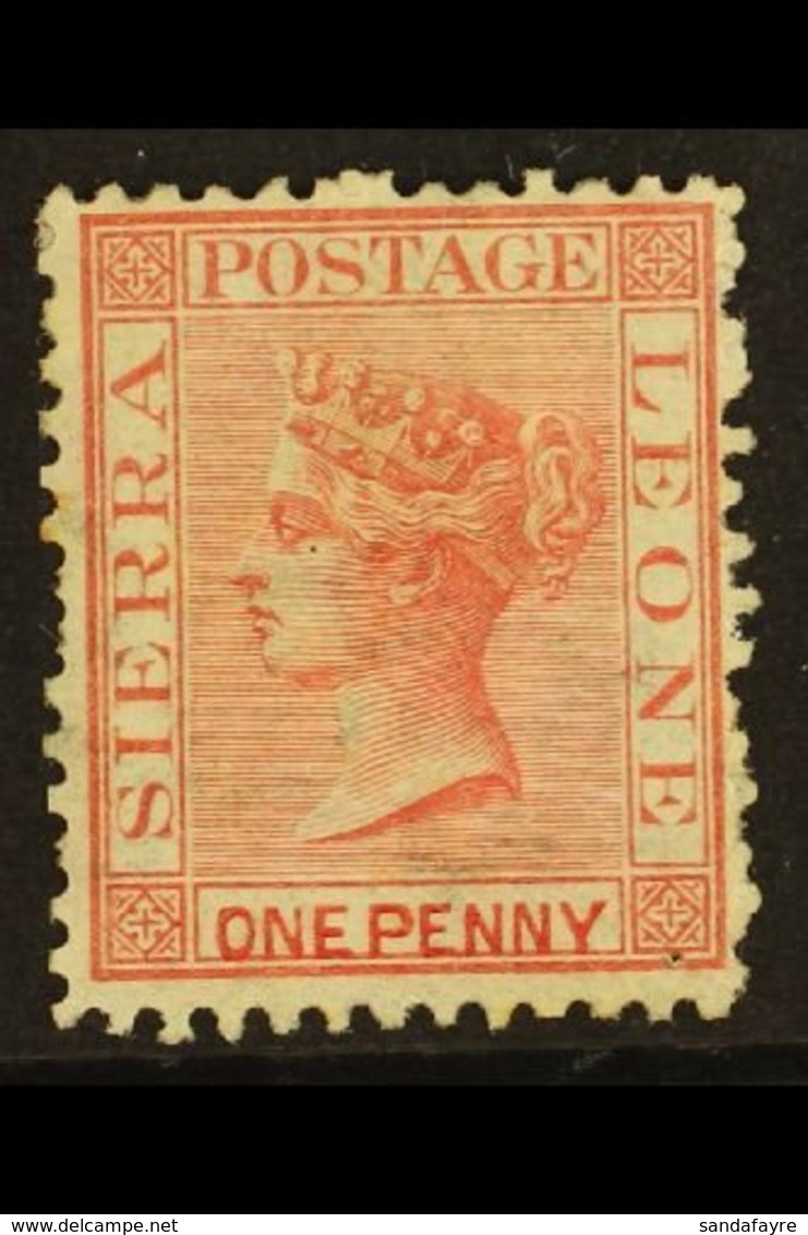 1872-73 1d Rose-red WATERMARK CROWN TO LEFT Variety, SG 7w, Unused No Gum, Small Faults, Fresh Colour. For More Images,  - Sierra Leone (...-1960)