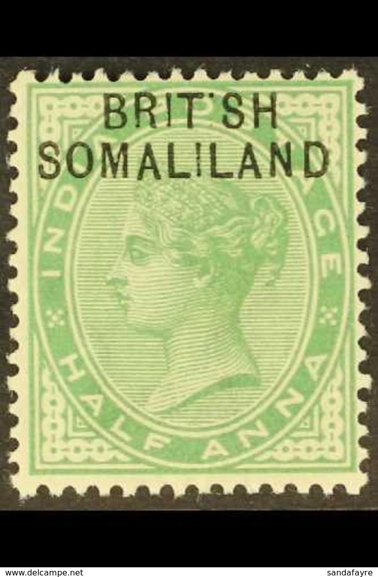 1903 ½a Yellow Green, Ovptd, Variety "BRIT SH", SG 1a, Very Fine Mint. For More Images, Please Visit Http://www.sandafay - Somaliland (Herrschaft ...-1959)