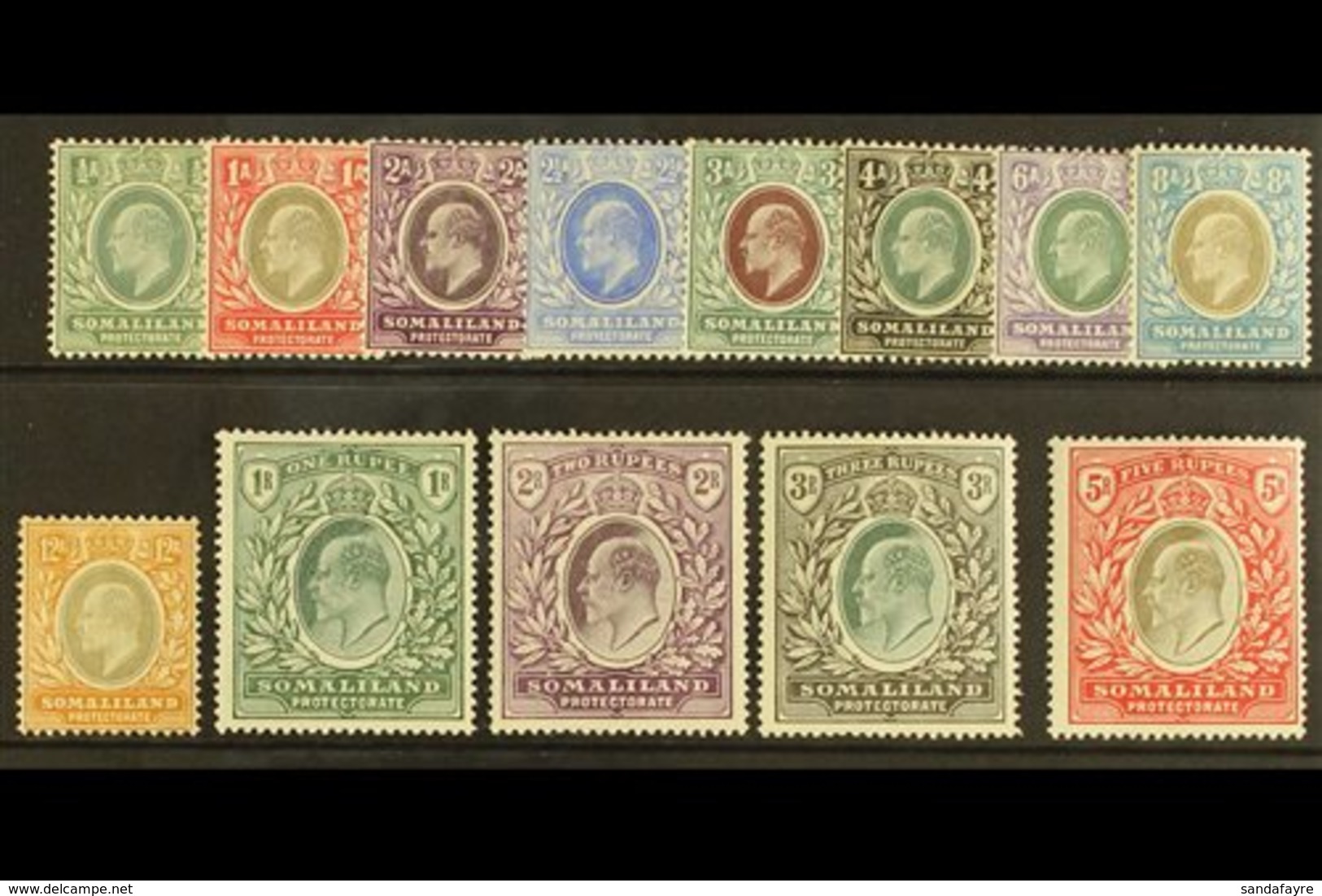1904 Ed VII Set Complete, SG 32/44, Very Fine And Fresh Mint. (13 Stamps) For More Images, Please Visit Http://www.sanda - Somalilandia (Protectorado ...-1959)