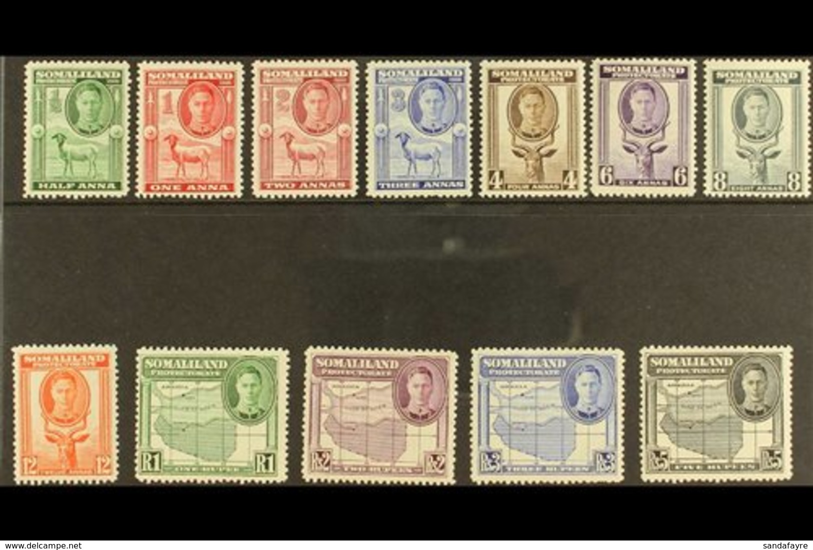 1938 Definitive Set, SG 93/104, Mint (12 Stamps) For More Images, Please Visit Http://www.sandafayre.com/itemdetails.asp - Somaliland (Protectorate ...-1959)