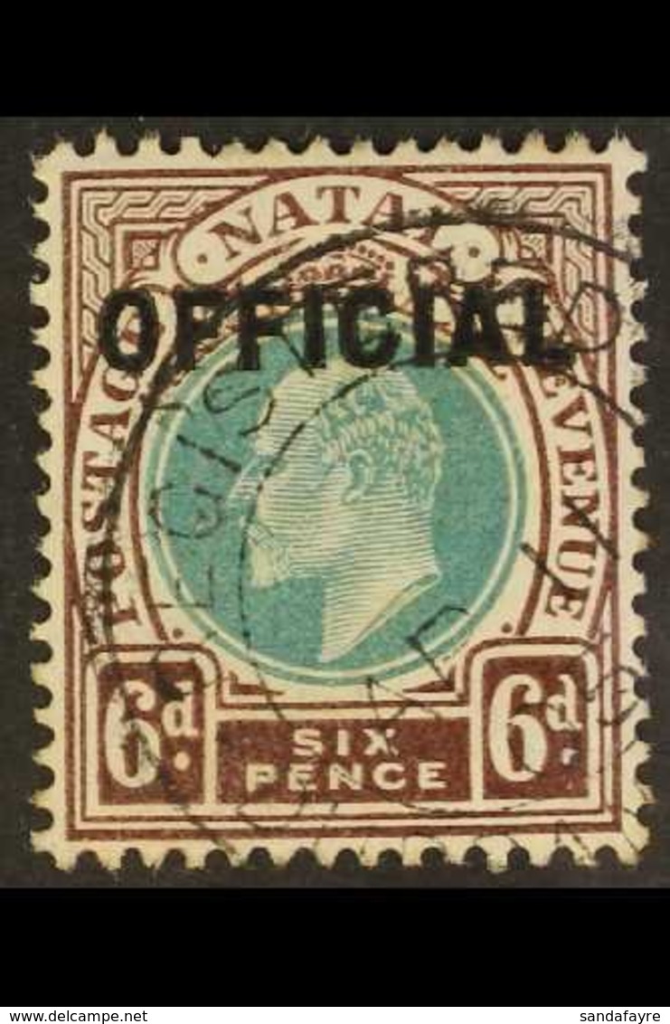 NATAL OFFICIAL 1904 6d Green & Brown-purple Overprint, SG O5, Very Fine Used With Fully Dated "Durban Registered" Cds Ca - Unclassified