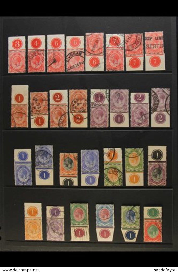 1913-24 KING'S HEADS CONTROLS ½d To £1 Values Complete, With ½d All Plates Numbered 1 To 7, 1d Plates 3, 4, 6 & 7, 1½d A - Non Classés