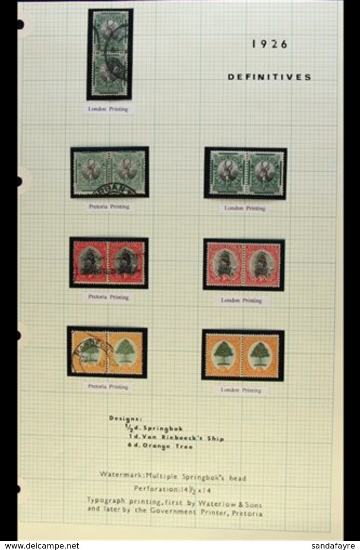 1926-7 DEFINITIVES FINE MINT & USED COLLECTION - Includes London Printing Mint Set & Pretoria Printing Used Set, All Val - Non Classés