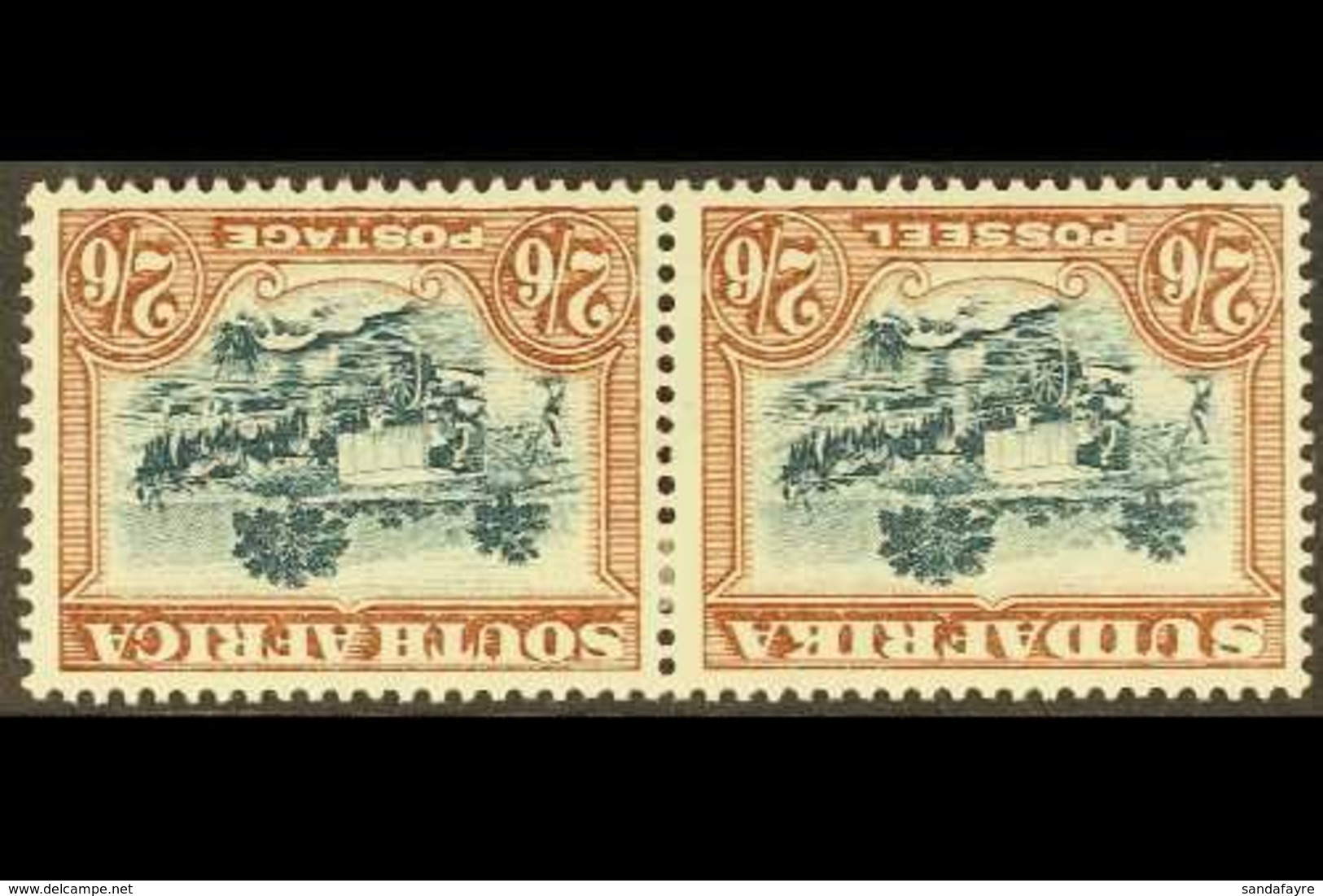 1932 2s6d Green & Brown With Watermark Inverted, SG 49aw, Very Fine Mint Horiz Pair. For More Images, Please Visit Http: - Non Classés