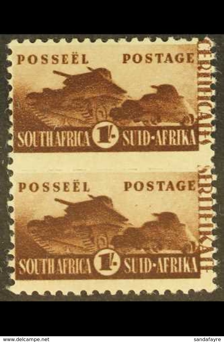1942-4 BANTAM WAR EFFORT VARIETY 1s Brown, "CERTIFICATES / SERTIFIKATE" Printed On Margin Of Stamp, SG 104 (Union Handbo - Zonder Classificatie