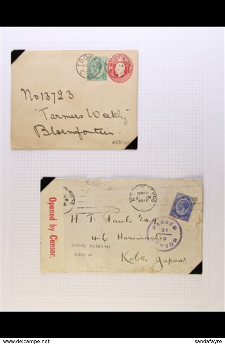 KING'S HEADS COVERS Group Of Covers, We Note 1917 & 1918 Censored Covers, Each Franked 2½d, Both With "New Moon" (shifte - Non Classés