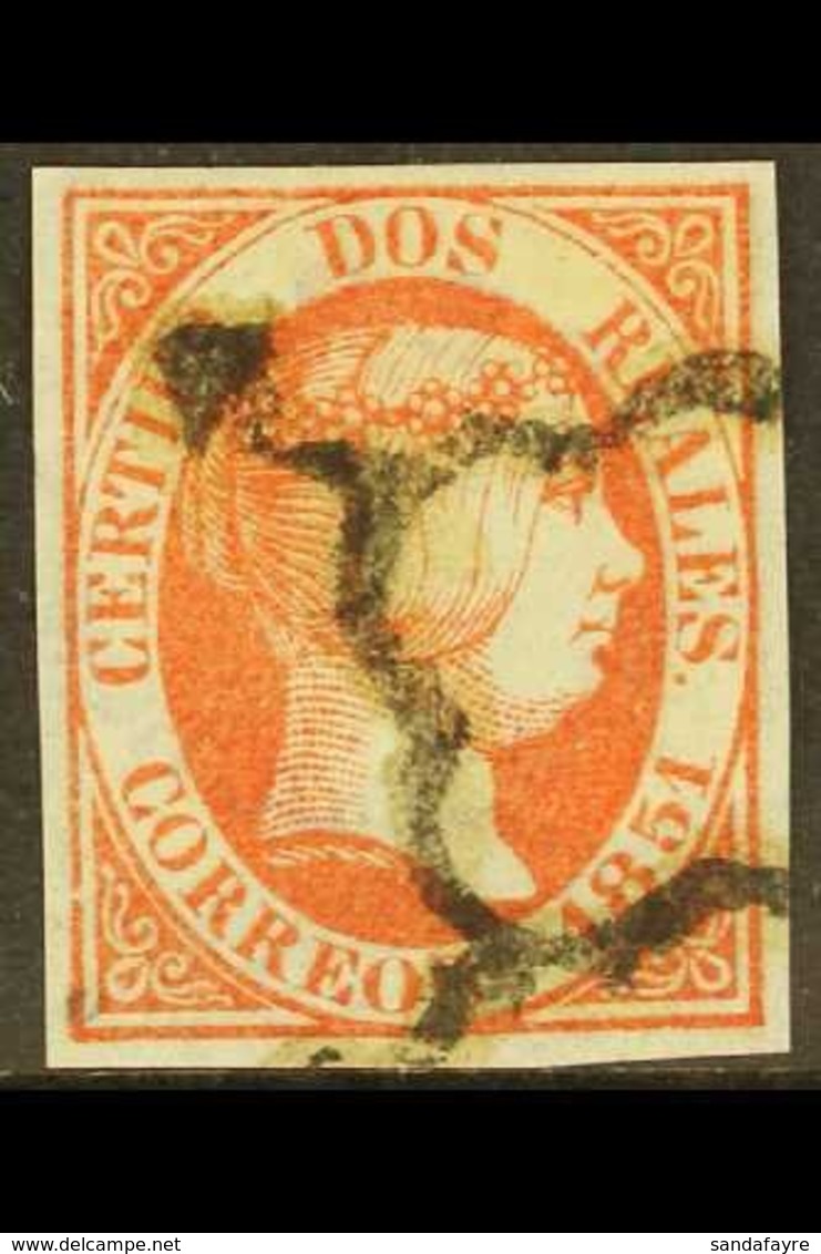 1851 2r Red Imperf SPERATI FORGERY From Cliche A, As SG 11, With Four Neat Margins And Cancellation, Good Looking And Ve - Autres & Non Classés