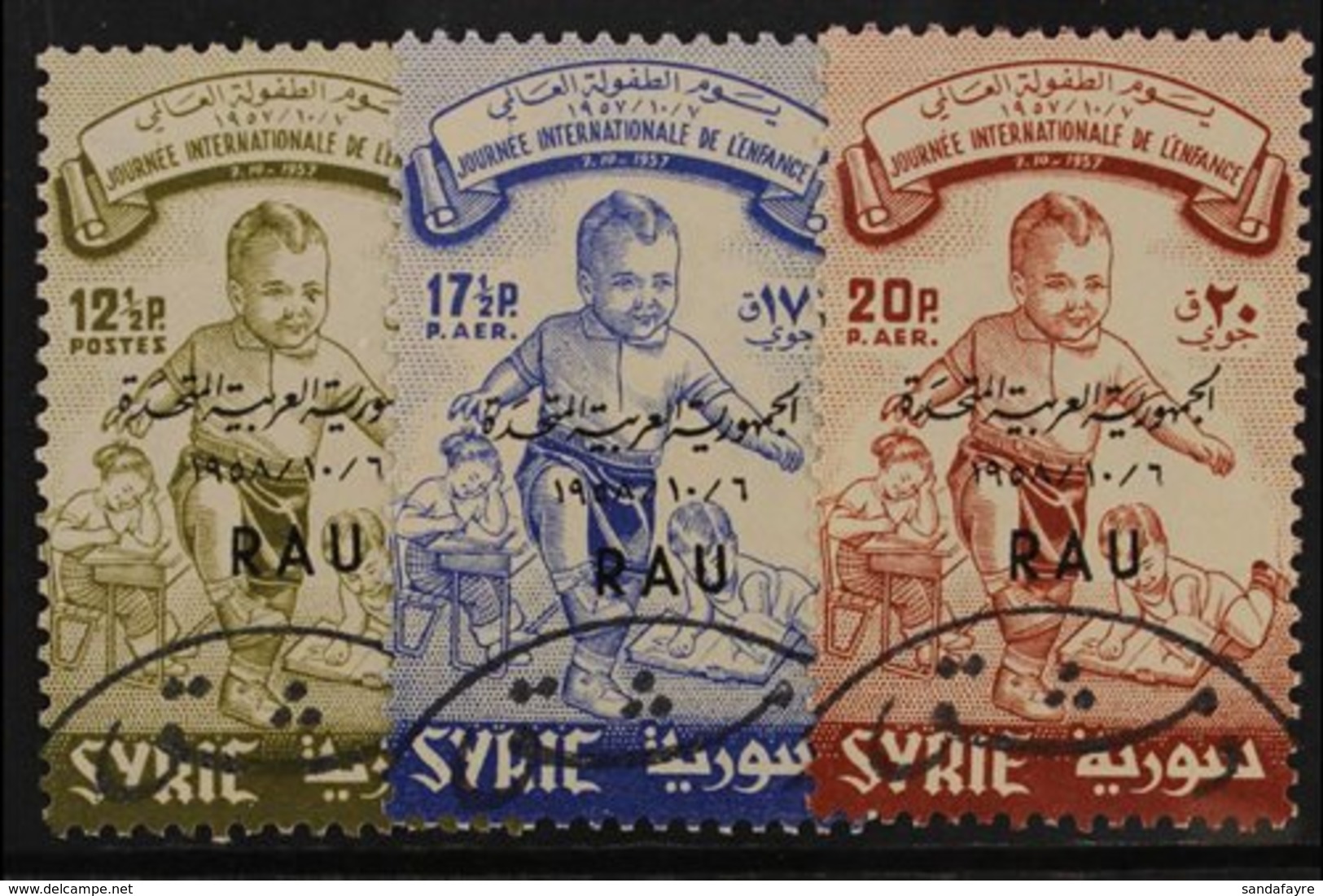 1958 International Children's Day Set, SG 670a/c, Very Fine Used (3 Stamps) For More Images, Please Visit Http://www.san - Syrië