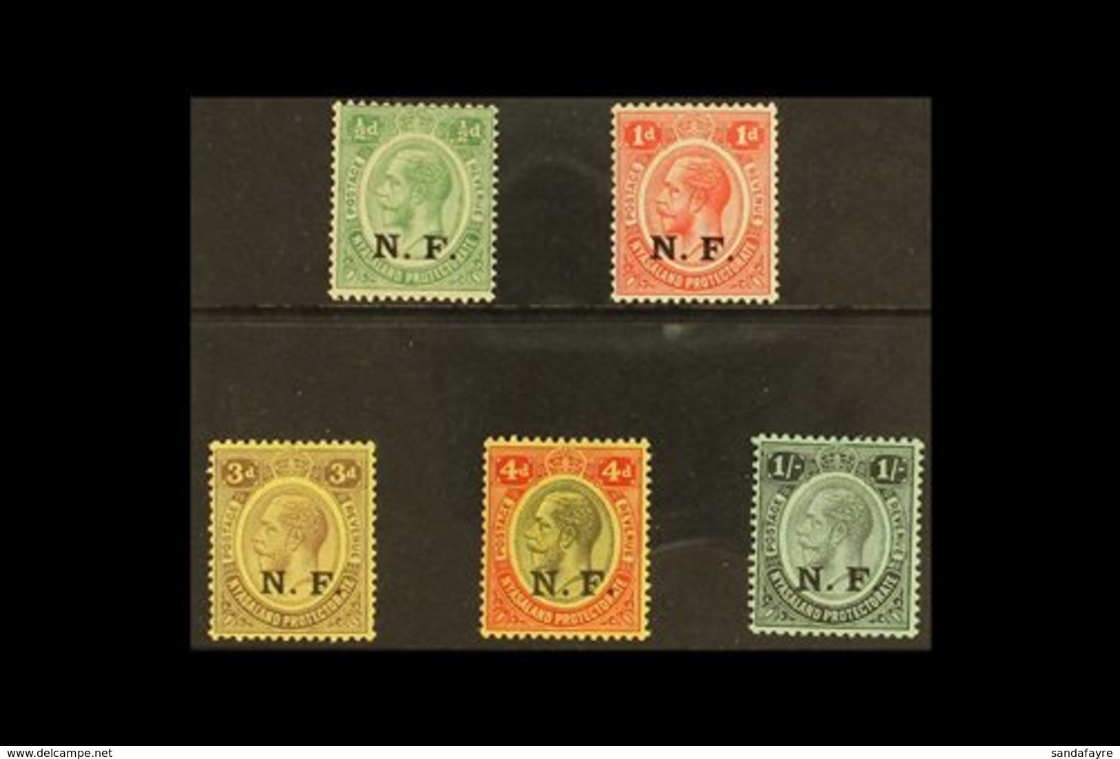 NYASALAND-RHODESIAN FORCE 1916 "N.F." Overprinted Set, SG N1/N5, Fine Mint (5 Stamps) For More Images, Please Visit Http - Tanganyika (...-1932)