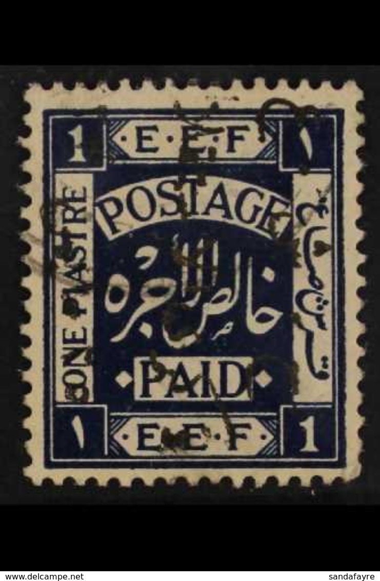 1923 1p Deep Indigo, Gold Overprint, SG 103B, Fine Used For More Images, Please Visit Http://www.sandafayre.com/itemdeta - Jordanie