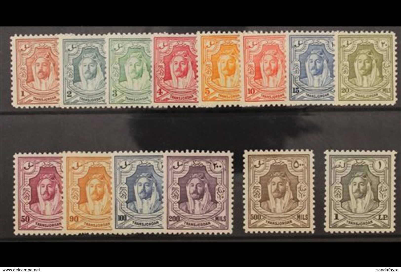 1943-46 Emir Definitive Set, SG 230/43, (500m & £1 Nhm) Very Fine Mint. (14 Stamps) For More Images, Please Visit Http:/ - Jordanien