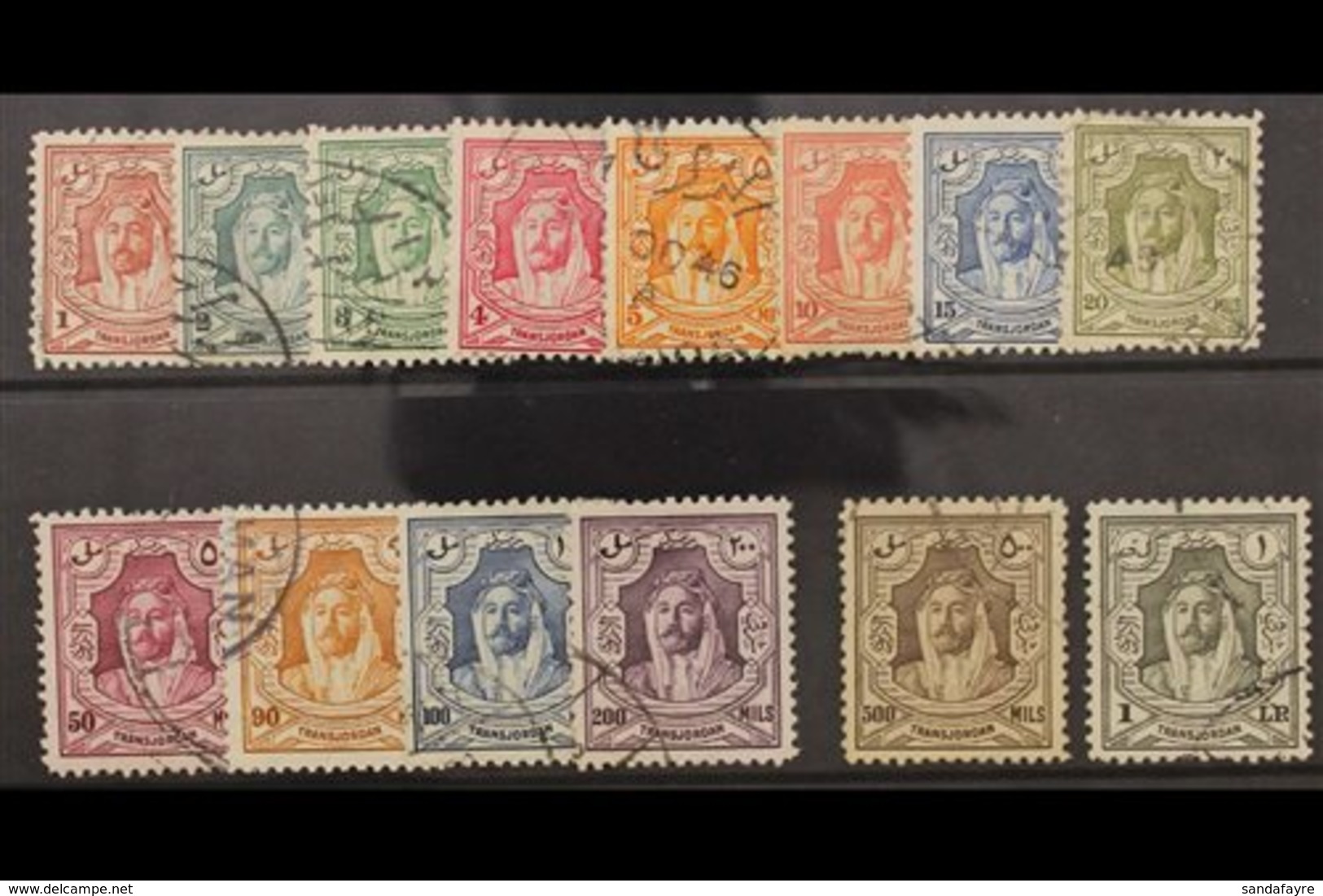 1943-46 Emir Definitive Set, SG 230/43, Fine Used. (14 Stamps) For More Images, Please Visit Http://www.sandafayre.com/i - Jordanië