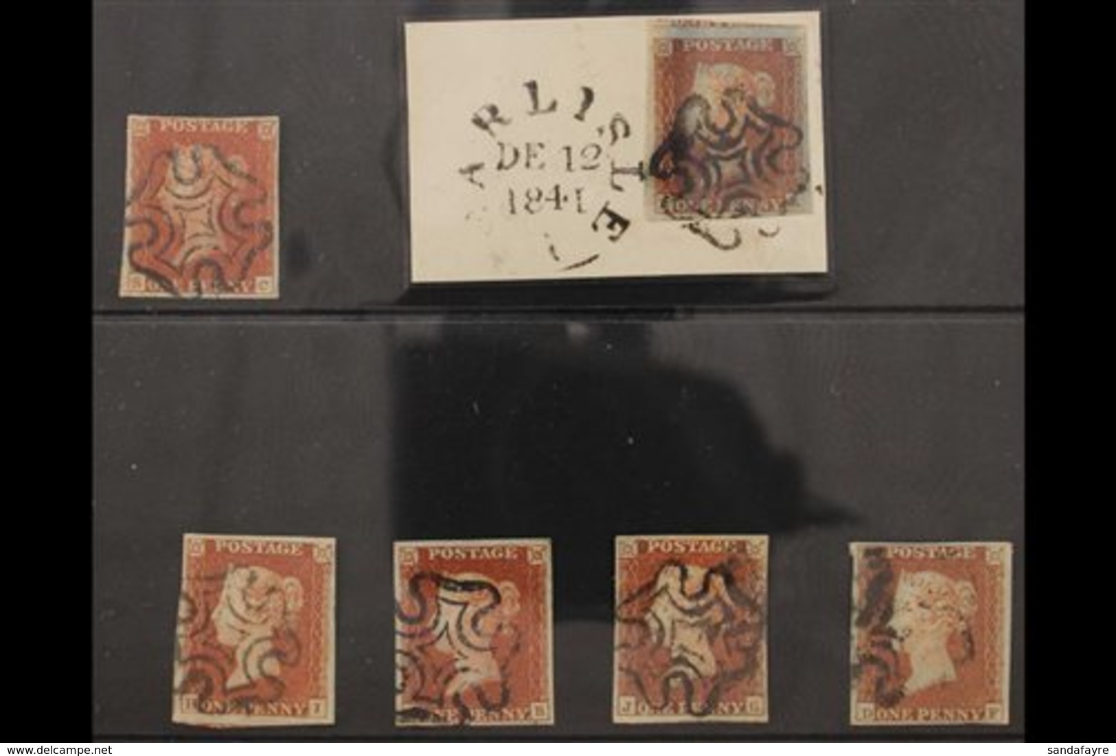 1841 1d Reds From BLACK PLATES, Includes, Plates 1b, 2, 8, 9, 10 & 11, SG 7, All Good To Very Fine Used, Four Margin Exa - Andere & Zonder Classificatie