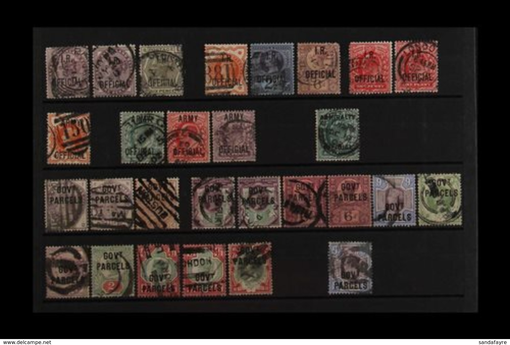 OFFICIALS 1882-1903 USED SELECTION On A Stock Card, Mostly All Different, Includes INLAND REVENUE 1882-1901 Vals To 6d G - Andere & Zonder Classificatie