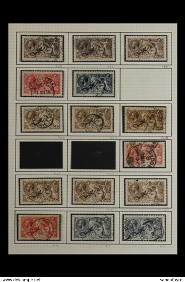 SEA HORSES 1913-34 GOOD TO VERY FINE USED SELECTION Incl. Waterlow Printings 2s6d X3, 5s With Fine, Registered, Hooded C - Non Classés