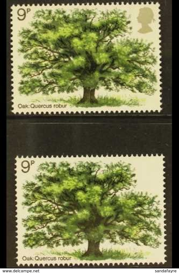 1973 9p Tree With MISSING BROWNISH GREY (Queen's Head), SG 922b, Never Hinged Mint, Cat £825. For More Images, Please Vi - Autres & Non Classés