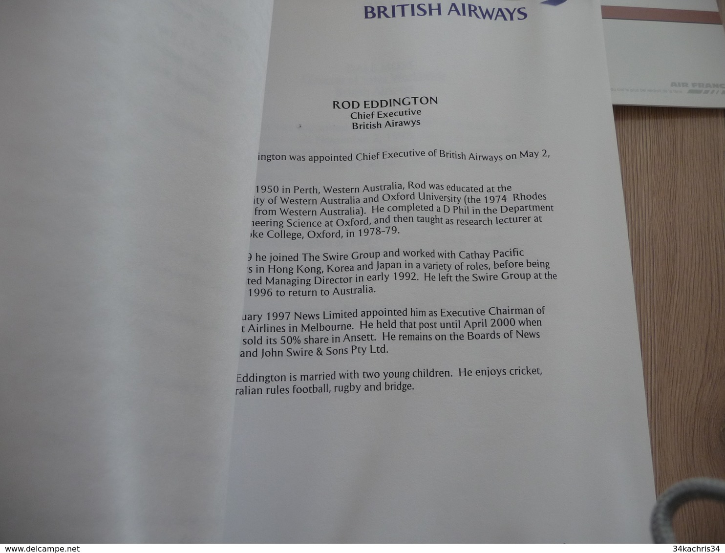 Concorde archive environs 30 documents 2001 billet pin's menus dossiers com Air France British Airways Vol 2001 AF002