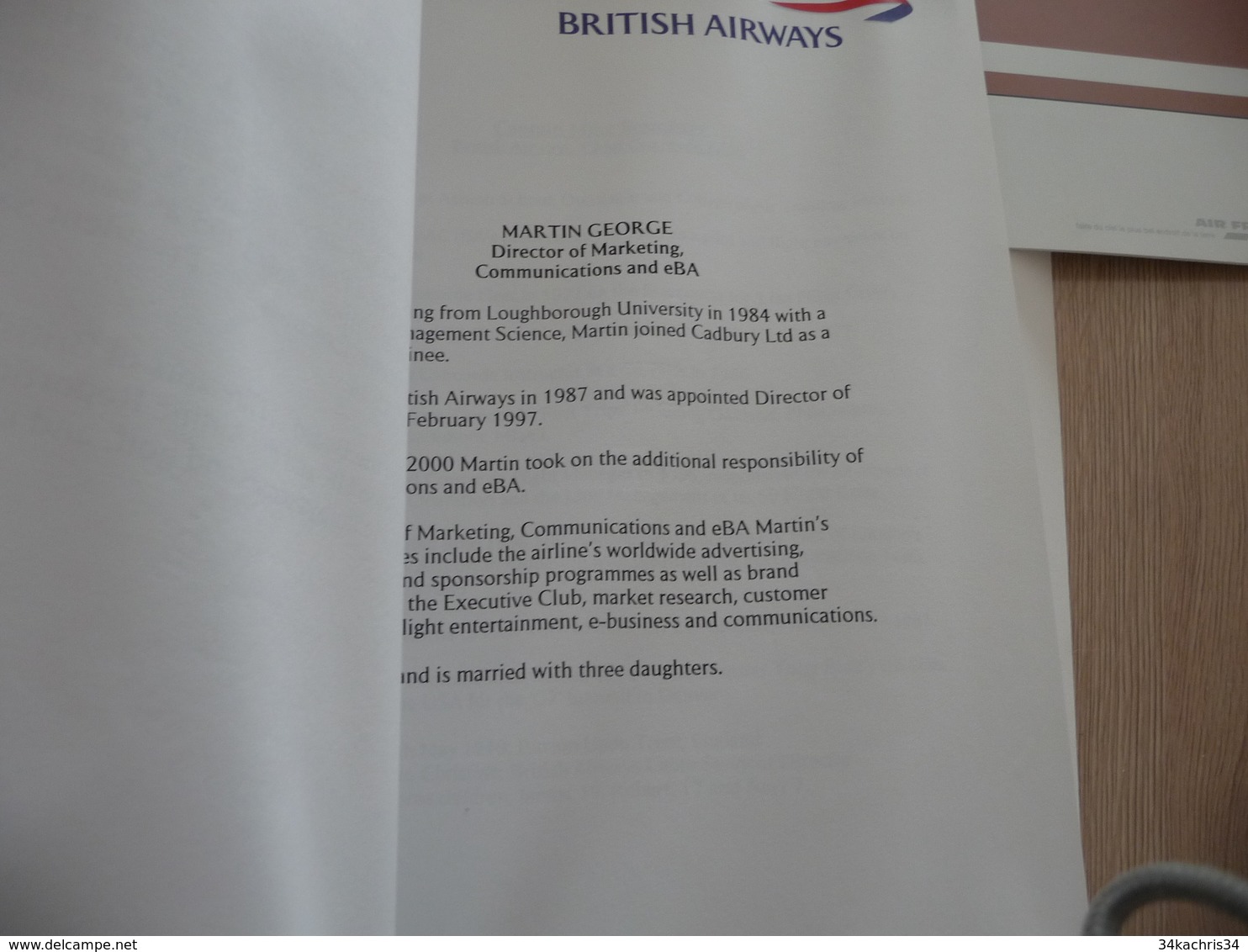 Concorde archive environs 30 documents 2001 billet pin's menus dossiers com Air France British Airways Vol 2001 AF002