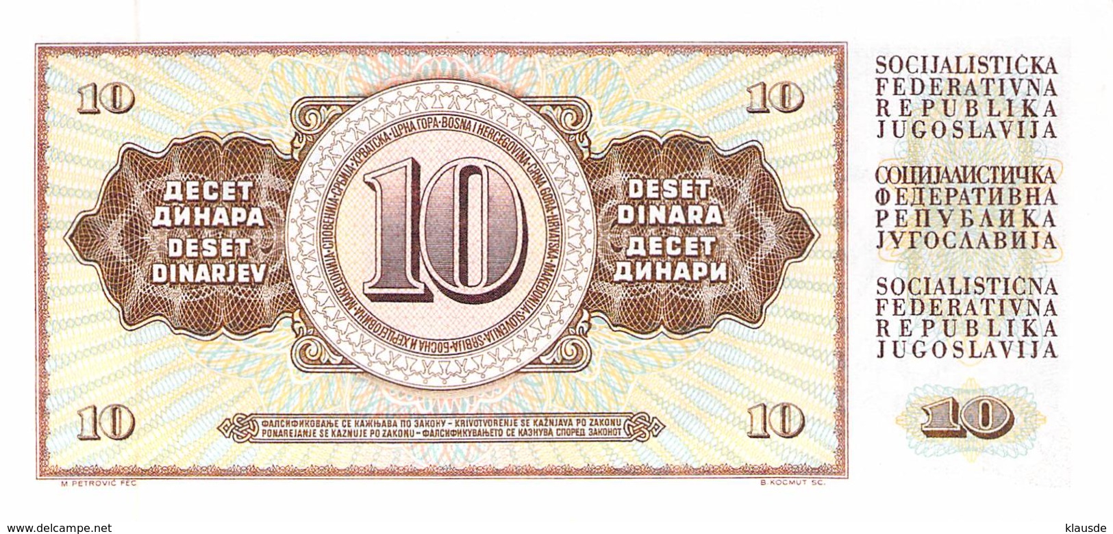 10 Dinar Jugoslawien 1978 UNC (I) - Jugoslawien