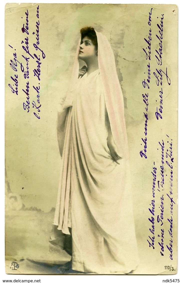 PRETTY GIRL IN GRECIAN ROBES / CACHET - ECUBLENS (VAUD), 1903 / ADDRESS - ZURICH, FLORASTRASSE (MEIER) - Écublens