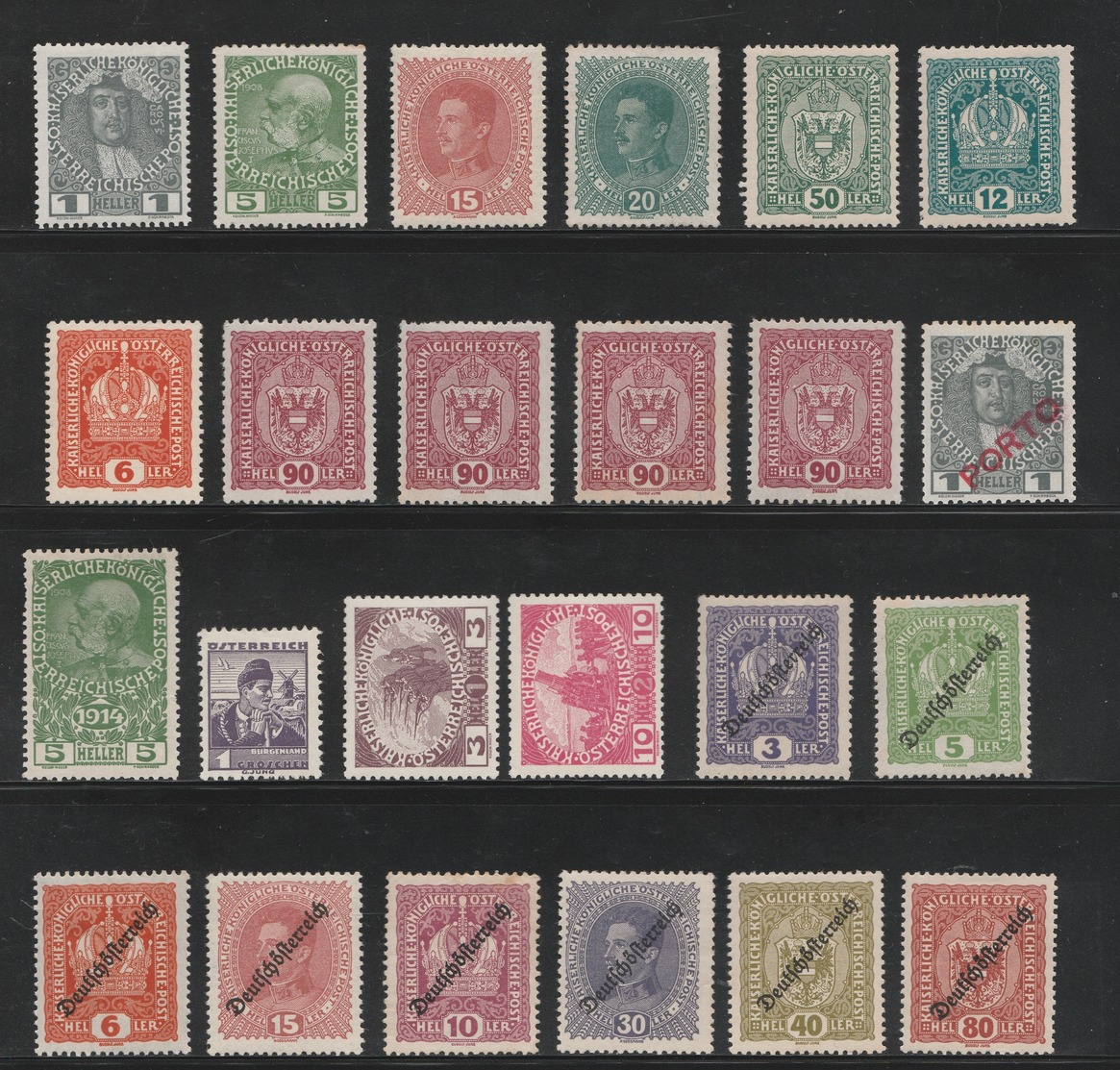 Austria 1916-1918 - Coat Of Arms, Emperor, Famous People - MLH Lot - - Ungebraucht