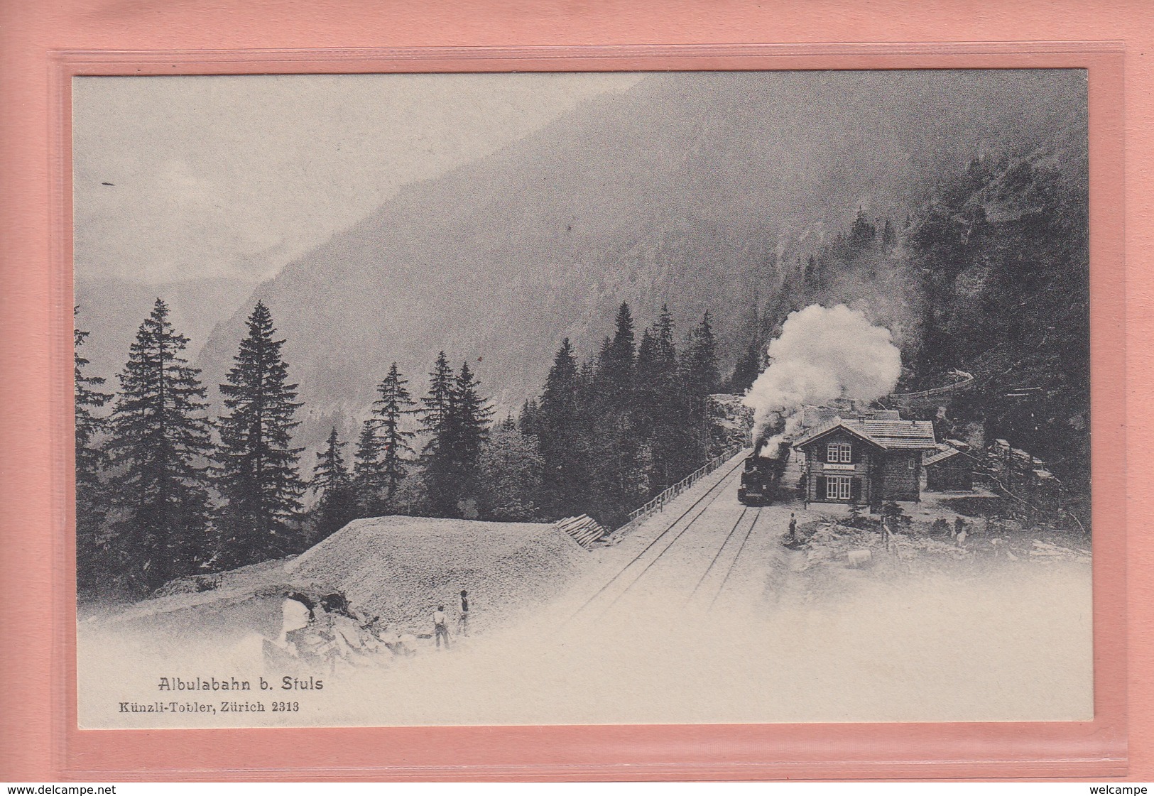 OUDE  POSTKAART ZWITSERLAND - SCHWEIZ -   1900'S - TREIN - ALBULABAHN - STULS - Autres & Non Classés