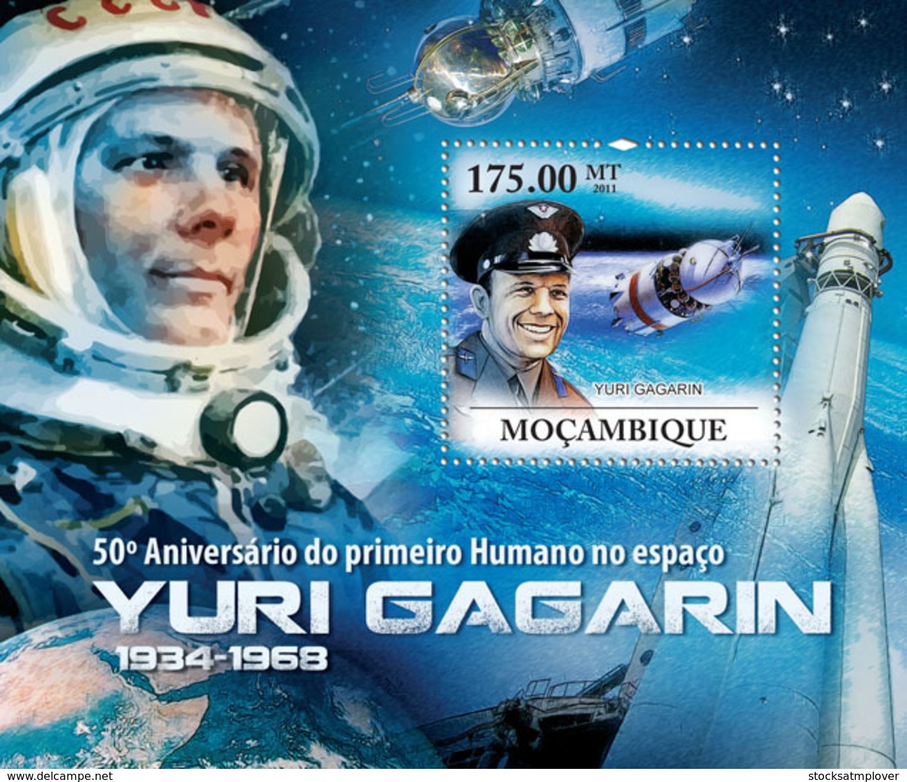 Mozambique 2011  First Human In Space,Yuri Gagarin - Mozambique