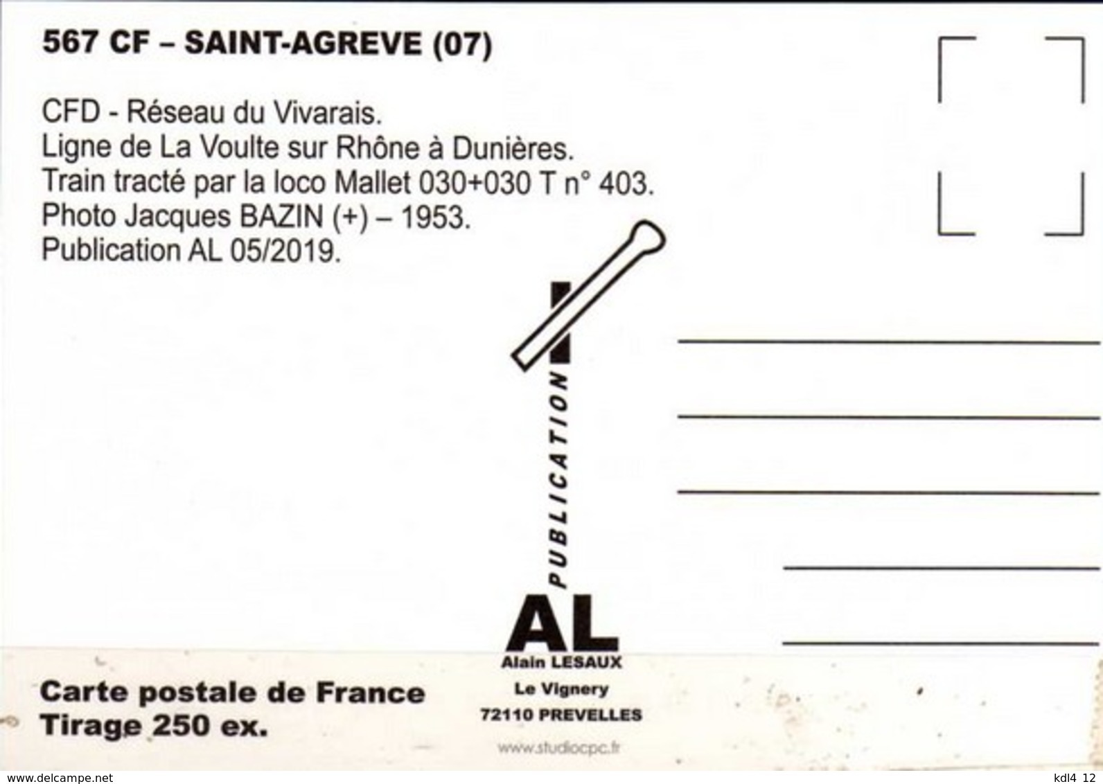 AL 567 - Train - Loco 030+030 T N° 403 En Gare - SAINT-AGREVE - Ardèche - CFD Vivarais - Saint Agrève