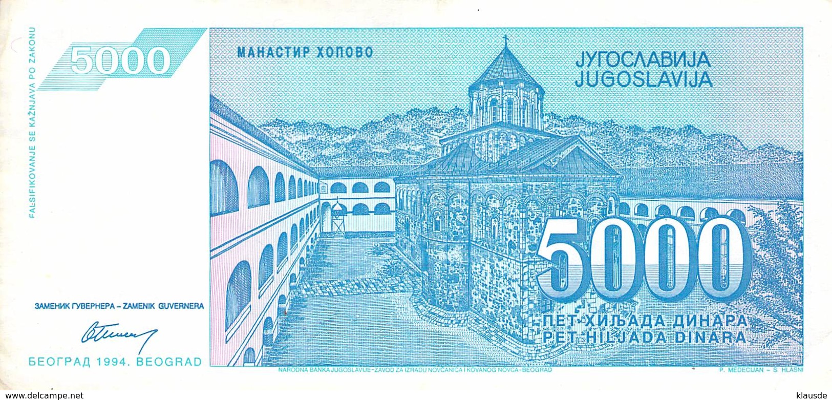 5000 Dinar Jugoslawien 1994 UNC (I) - Jugoslawien