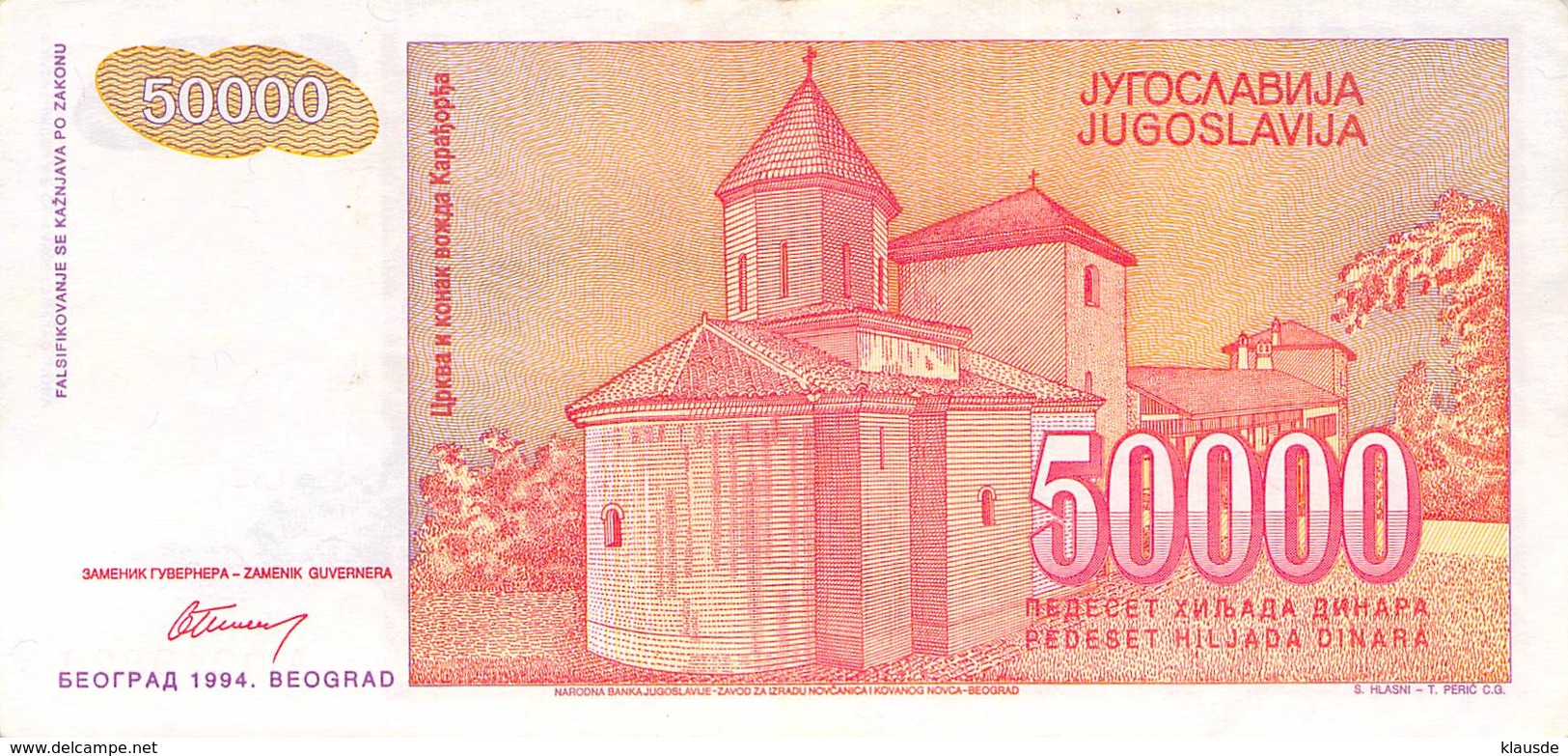 50 000 Dinar Jugoslawien 1994 UNC (I) - Jugoslawien