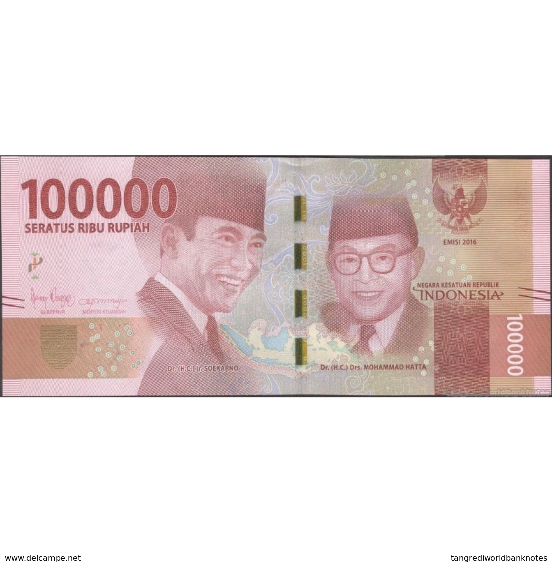 TWN - INDONESIA 160c - 100000 100.000 Rupiah 2016/2018 Various Prefixes UNC - Indonesia