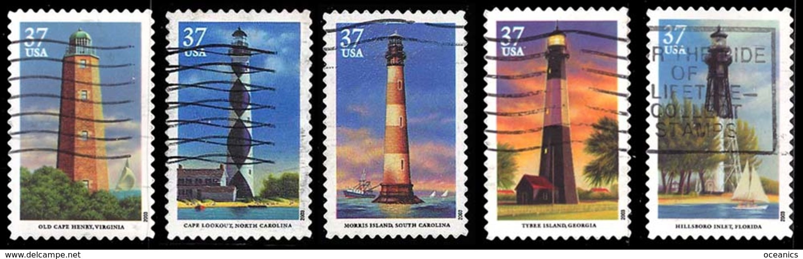 Etats-Unis / United States (Scott No.3787-90 - Southern Lighthouses) (o) Set - Oblitérés