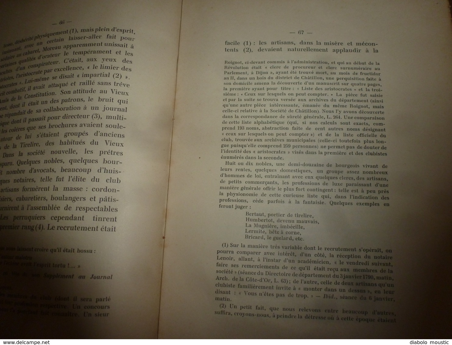 1905 Les Clubs Des Dijonnais Sous La Révolution (Associations Confuses Et Sujettes à Des Querelles Intestines);etc - 1901-1940