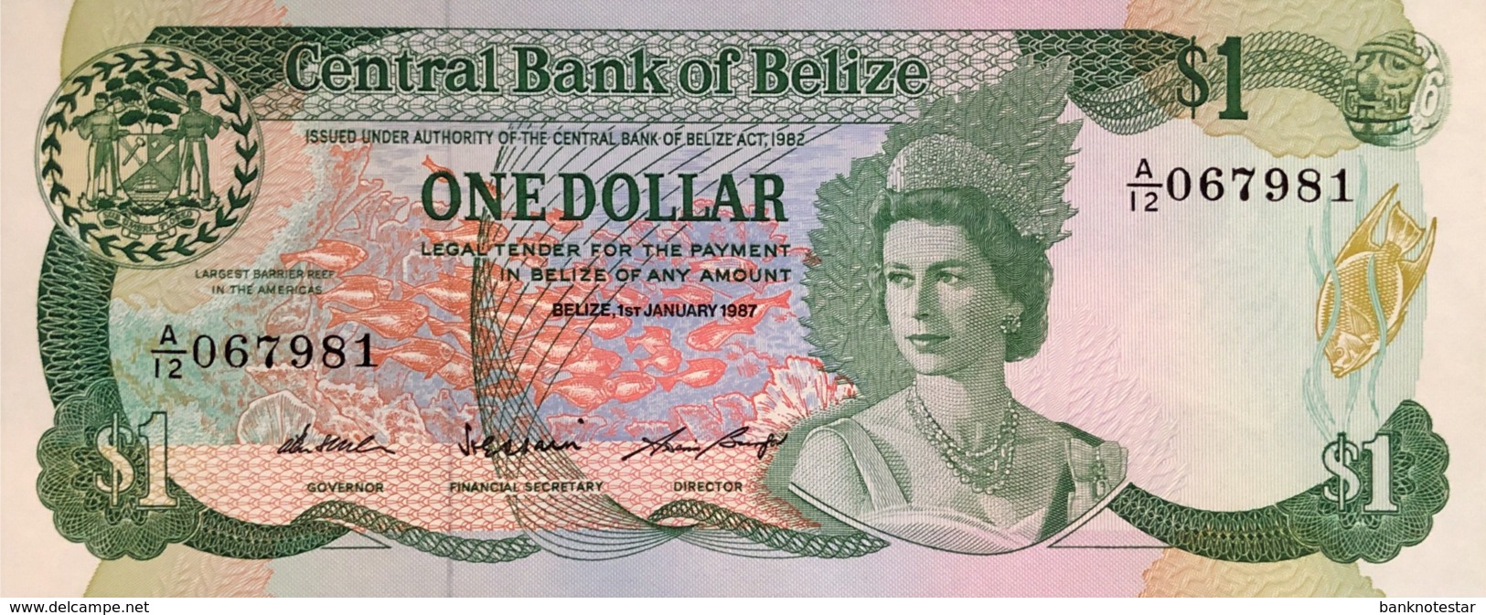Belize 1 Dollar, P-46c (1.1.1987) - UNC - Belize
