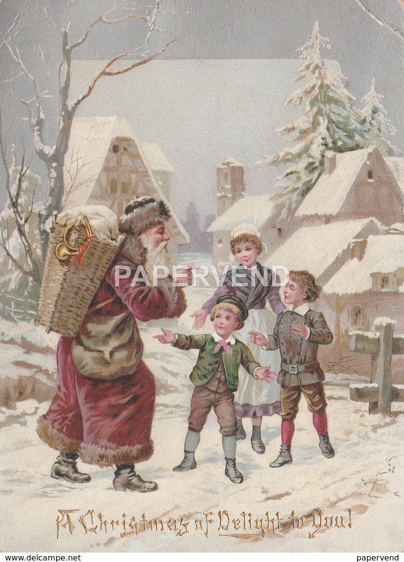 Christmas Card  Father Christmas Talking To Children   Egc461 - Unclassified