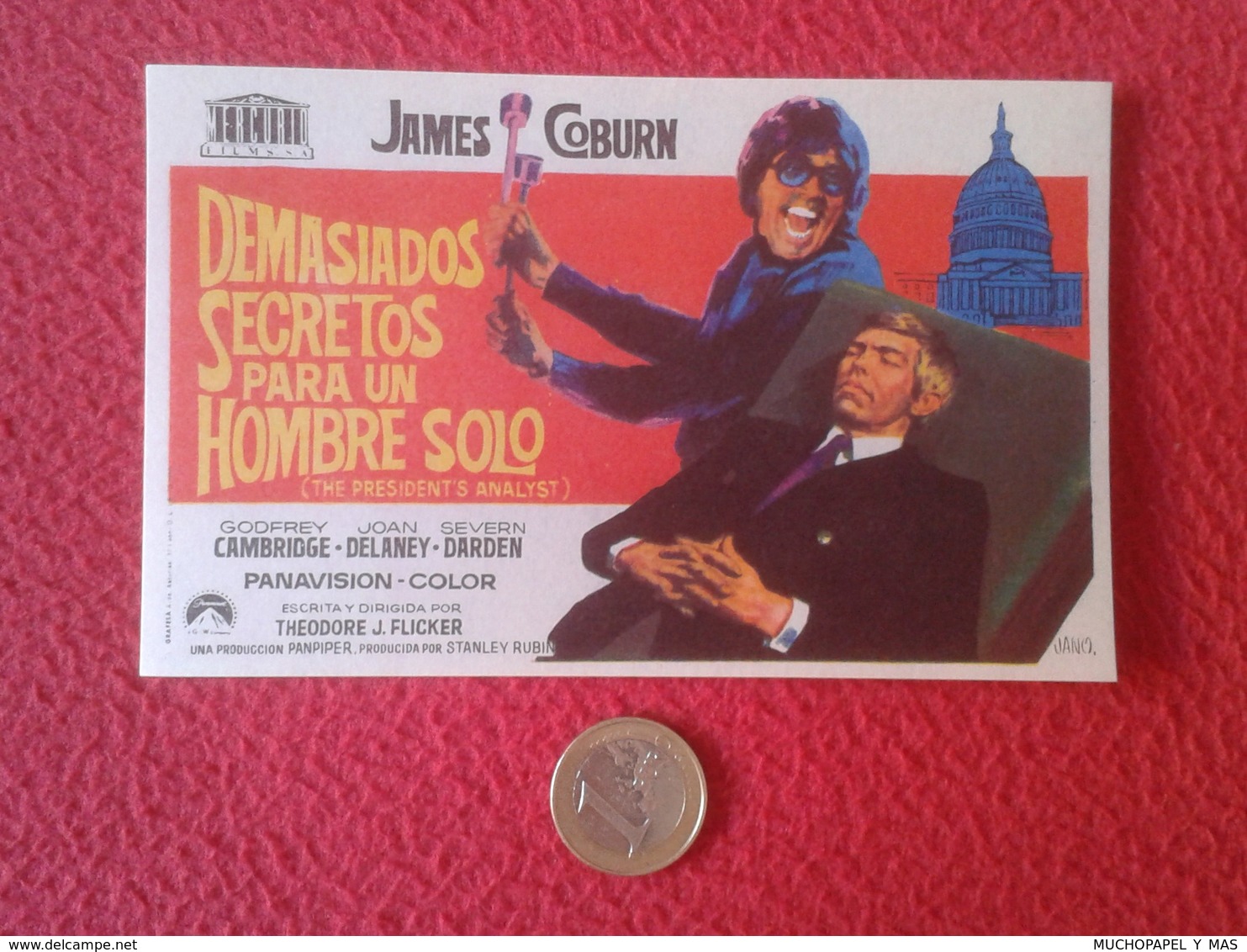 SPAIN PROGRAMA DE CINE FOLLETO MANO CINEMA PROGRAM PROGRAMME FILM DEMASIADOS SECRETOS PARA UN HOMBRE SOLO JAMES COBURN - Publicidad