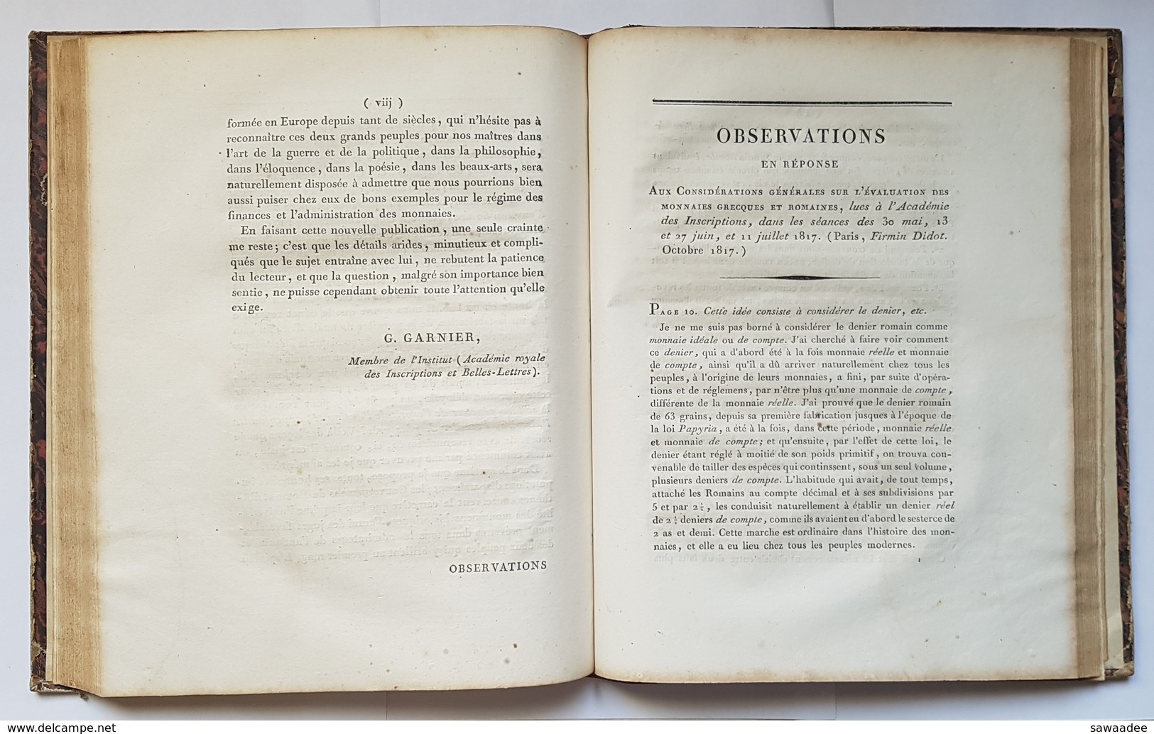 LIVRE - NUMISMATIQUE ANCIENNE - MEMOIRE SUR LA VALEUR DES MONNAIES DE COMPTE CHEZ LES PEUPLES ANCIENS - 1817