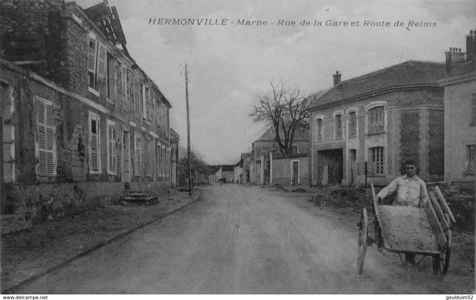 Hermonville : Rue De La Gare Et Route De Reims - Altri & Non Classificati