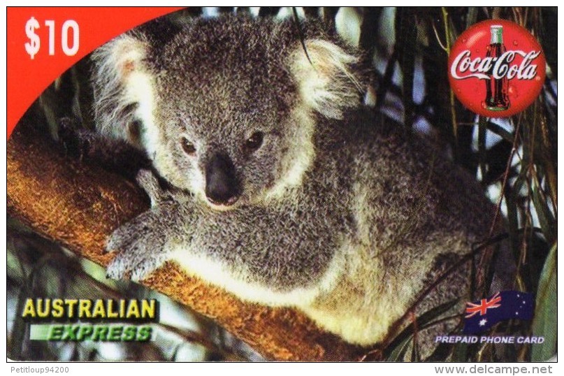 CARTE PREPAYEE  AUSTRALIE $10  COCA-COLA  Koala - Australien