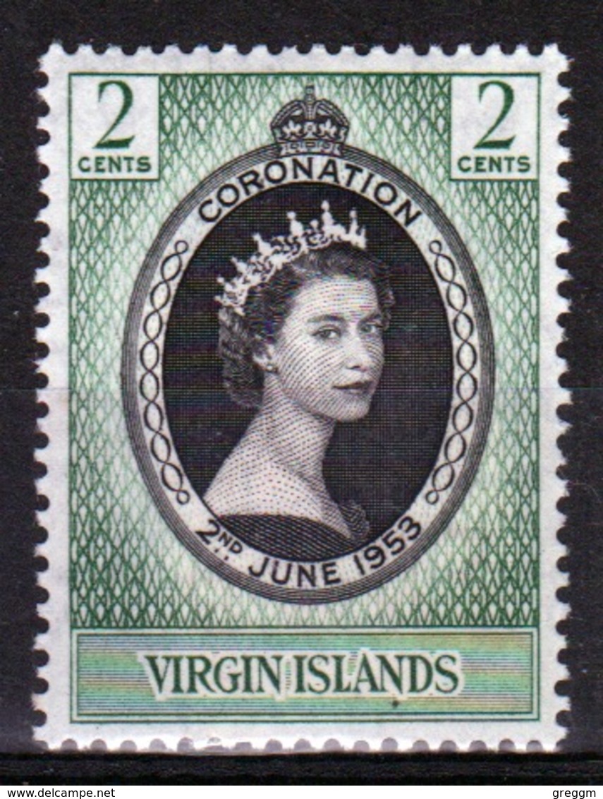 British Virgin Islands 1953 Queen Elizabeth Single 2 Cent Stamp Celebrating The Coronation. - British Virgin Islands