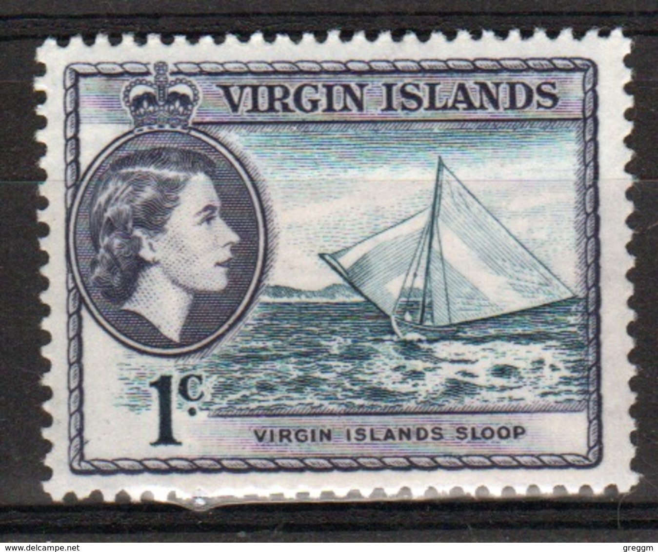 British Virgin Islands 1956 Queen Elizabeth Single 1 Cent Stamp From The Definitive Set. - British Virgin Islands