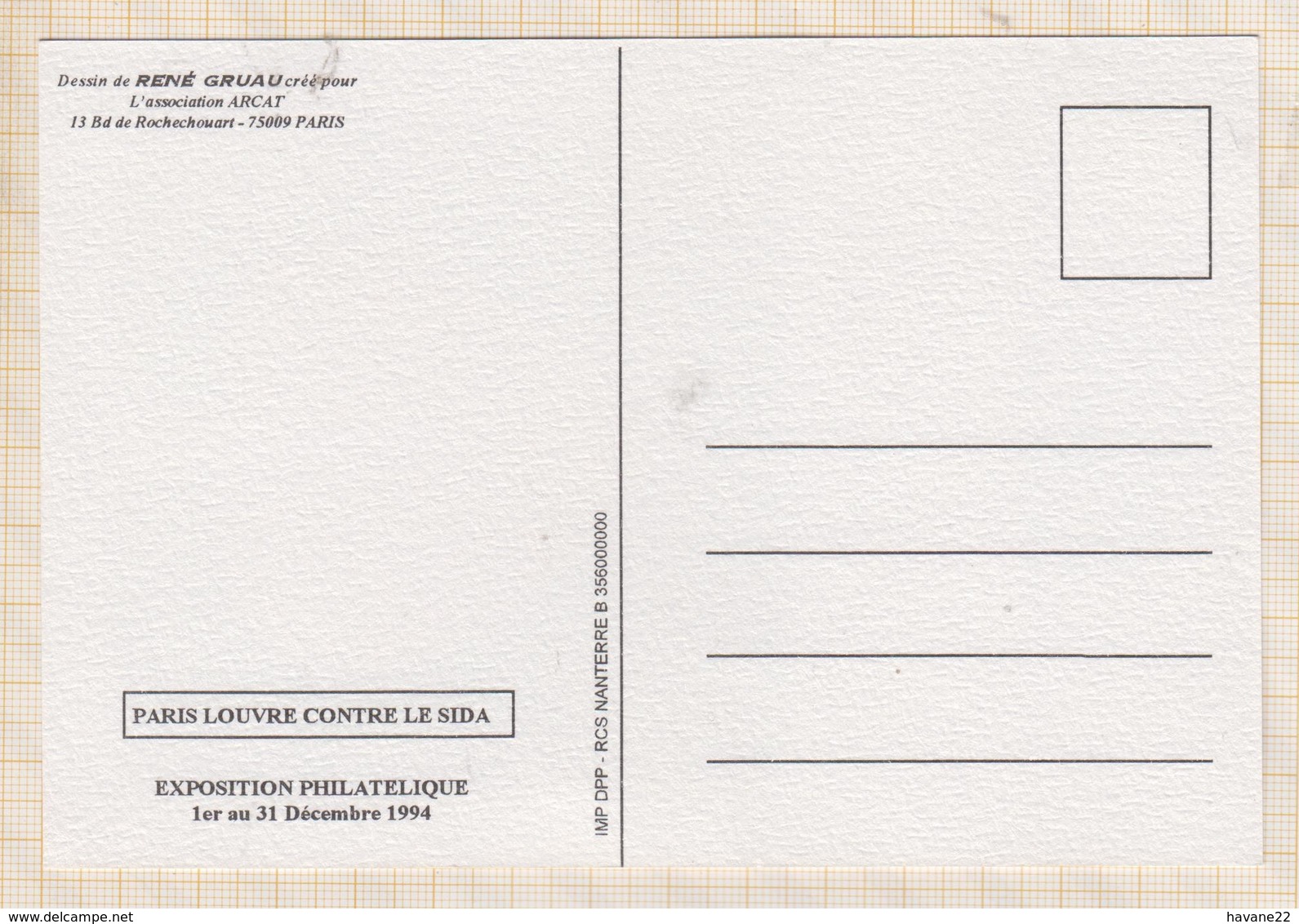 9/100 Premier Jour Carte Maximum PARIS LOUVRE CONTRE LE SIDA 1994 - 1990-1999