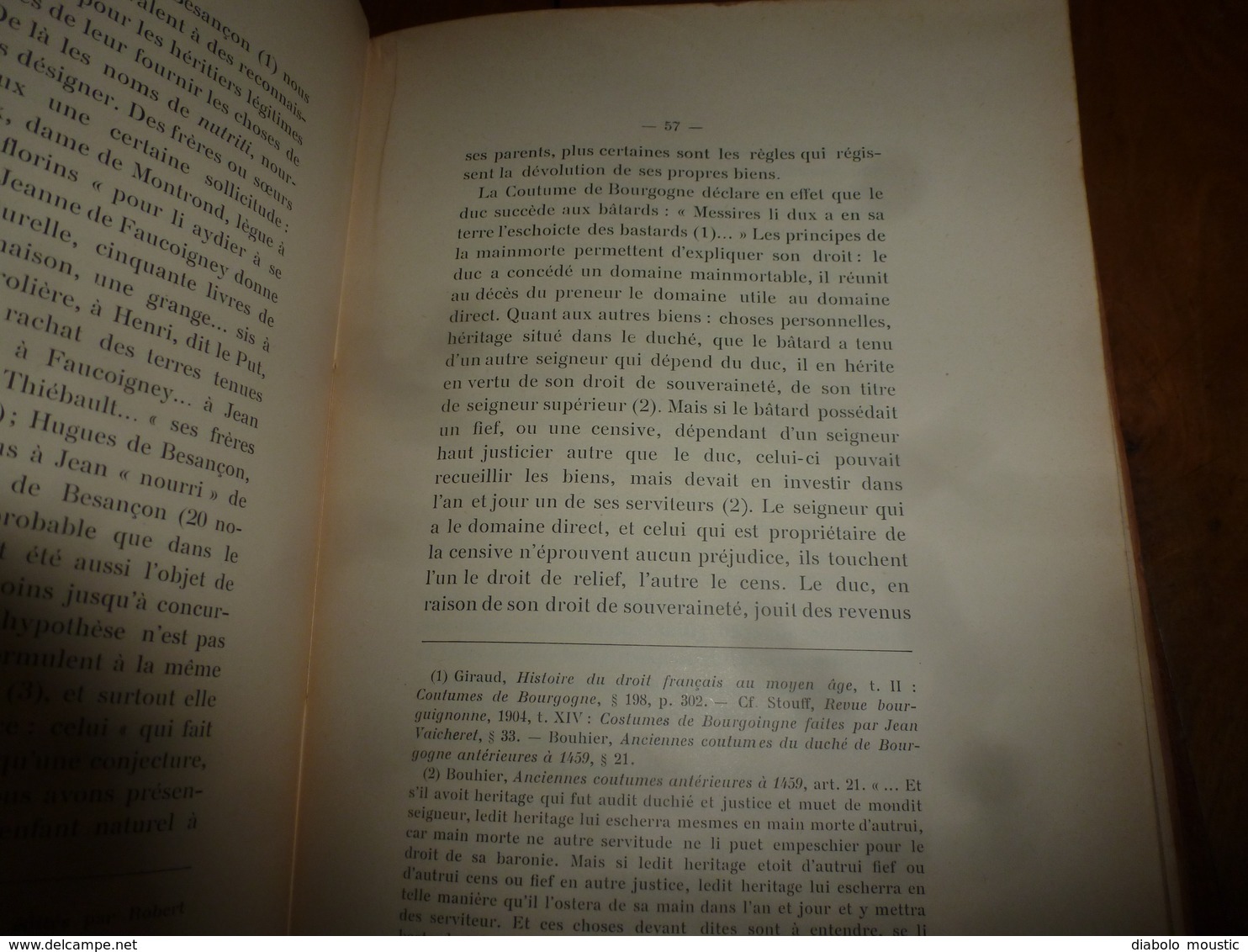 1905 La succession des Bâtards dans l'ancienne Bourgogne; (Définition du Bâtard noble,Les coutumes , Les formalités) etc