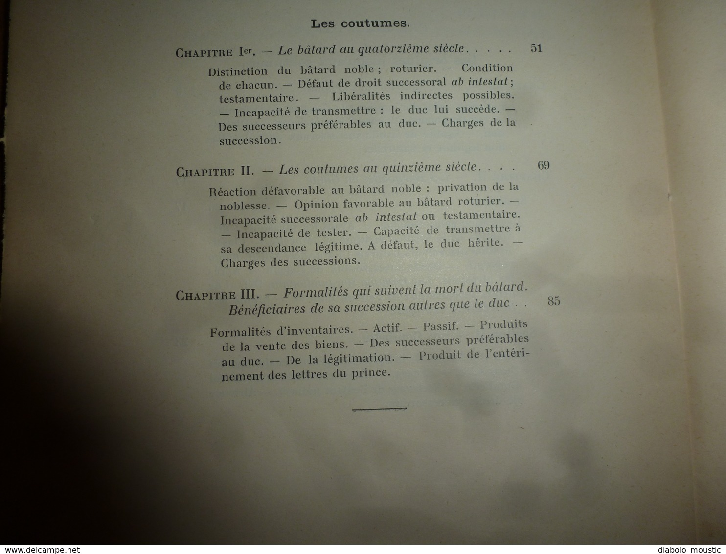 1905 La succession des Bâtards dans l'ancienne Bourgogne; (Définition du Bâtard noble,Les coutumes , Les formalités) etc