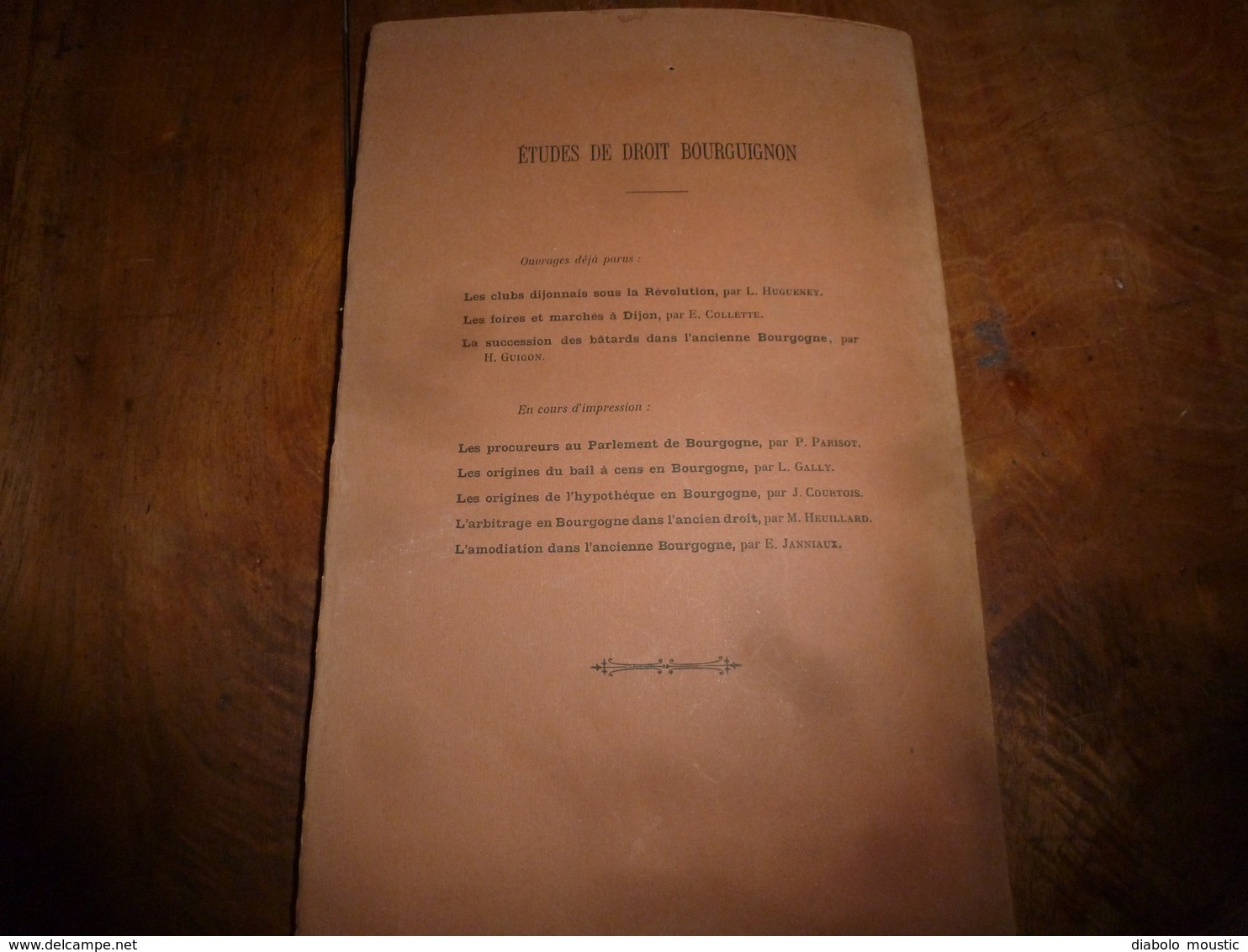 1905 La succession des Bâtards dans l'ancienne Bourgogne; (Définition du Bâtard noble,Les coutumes , Les formalités) etc