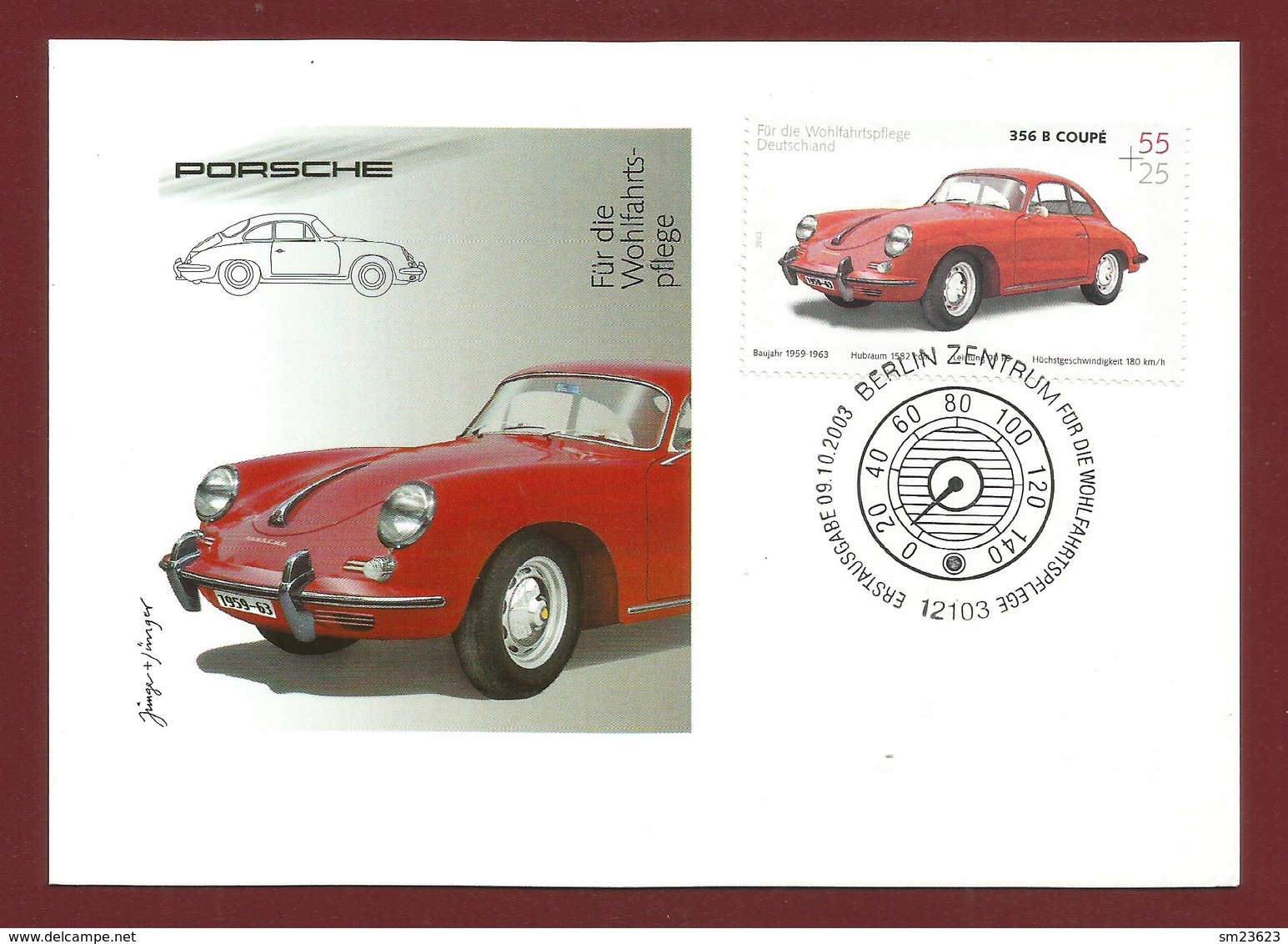 BRD 2003  Mi.Nr. 2364 , Porsche 356 B Coupe - Oldtimer Automobile (II) - Maximum Card - Berlin Erstausgabetag 09.10.2003 - Autres & Non Classés